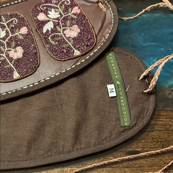 Peruvian Connection Embroidered Brown Waist Belt